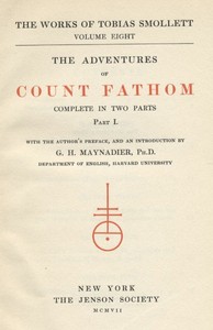 The Adventures of Ferdinand Count Fathom — Complete novel cover